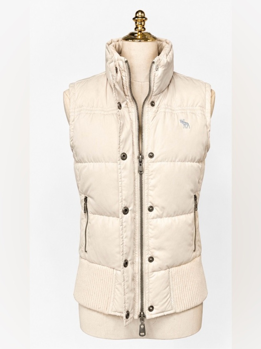 Kids Abercrombie & Fitch Cream Quilted Puffer Vest